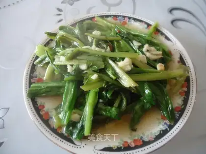 Garlic oil and wheat vegetables