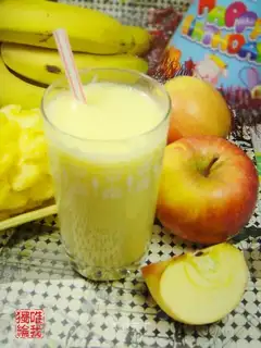 Pineapple, apple and banana juice