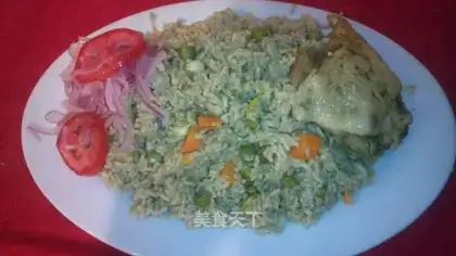 chicken rice with cilantro