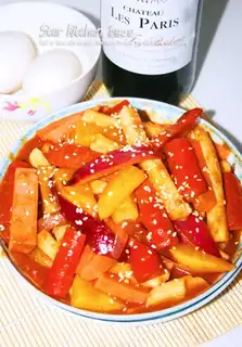 Korean spicy fried rice cake