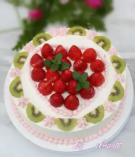 Strawberry birthday cake