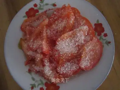 Tomatoes mixed with sugar