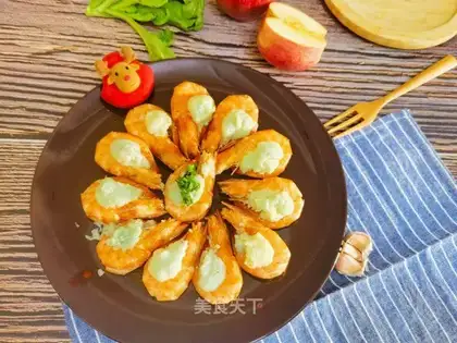 Apple garlic and shrimp