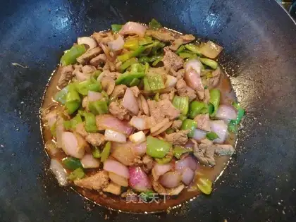Onion fried liver