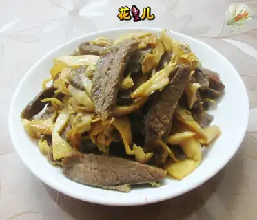 Beef fried bamboo