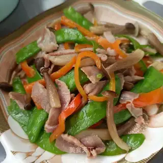 Ham moose mushrooms with Dutch beans