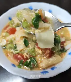 Potato egg pasta soup