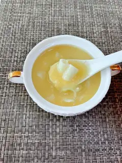 Sweet soup with green potatoes