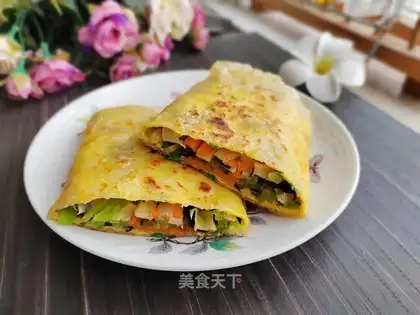 Egg and vegetable burrito