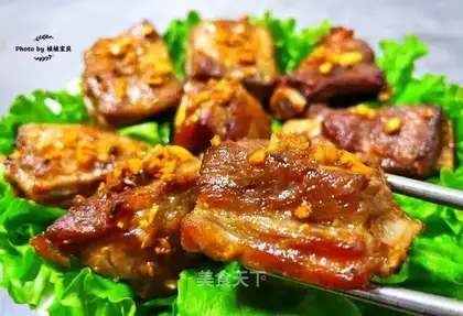 Air-fried garlic ribs