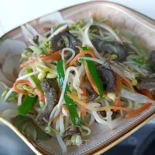 Green bean sprouts and sea cucumber