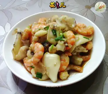Shrimp fried squid
