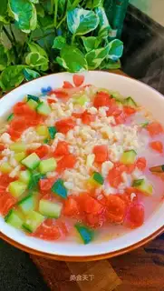 Tomato pearl soup