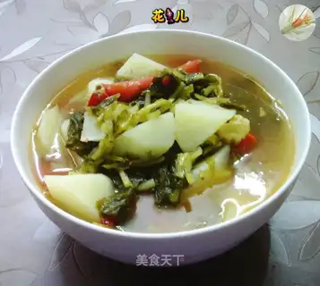 Pickles and tomato soup