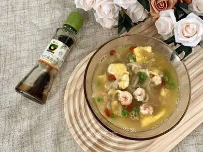 Egg radish soup