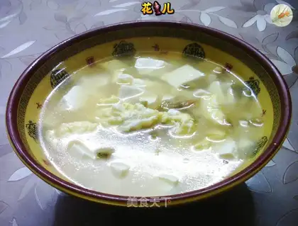 Soy sauce, tofu soup
