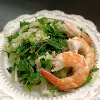 Maran head with shrimp