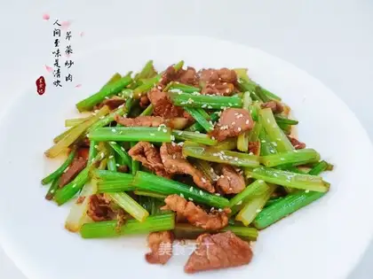 Celery fried meat