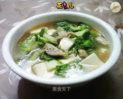 Meatloaf tofu soup