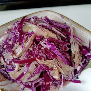 Chicken leg with purple kale