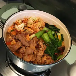 The veal pan when it's hot