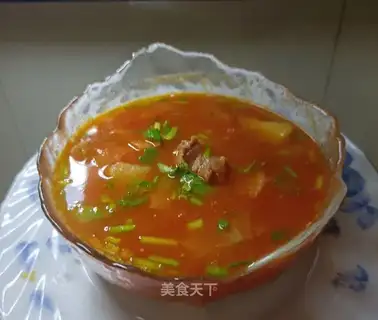 Tomato potatoes and oxen soup