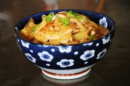 Salted fish potatoes and tofu