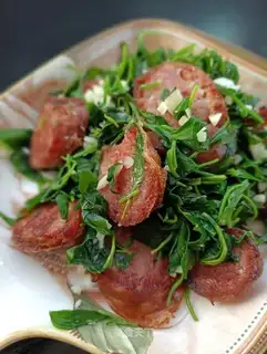 Roasted intestines, maran heads