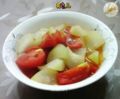 Tomato-cooked dumplings
