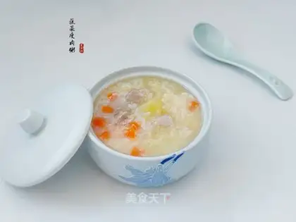 Vegetable thin meat congee