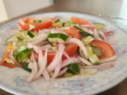 cucumber with tomato onions
