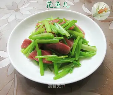 Roasted sausage and celery
