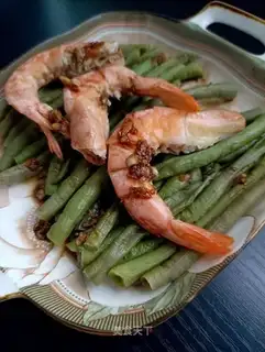 Garlic shrimp steam beans