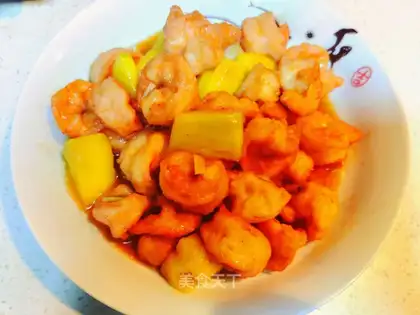 Sweet pineapple shrimp