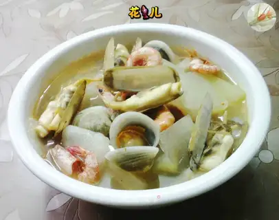 Three fresh melon soup
