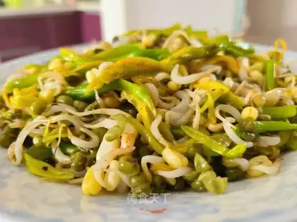 The green bean sprouts