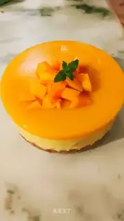 Six-inch mango mousse cake