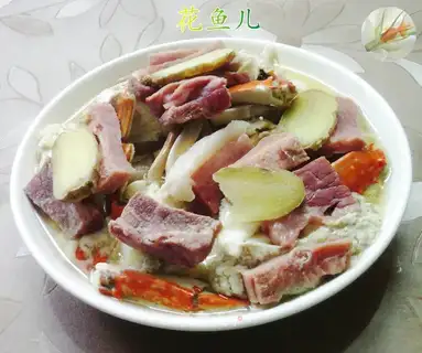 Salted meat steaming crabs