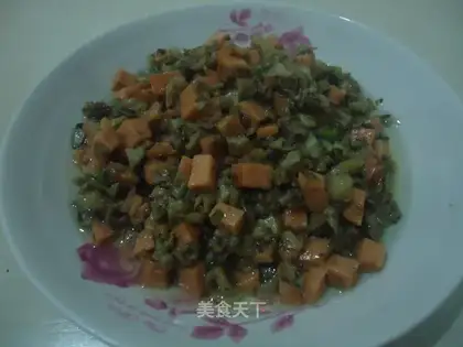 Minced ham and mushroom