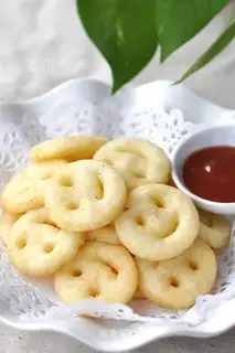 Smiley face potato cake