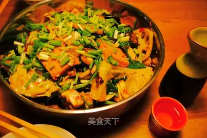 Pork intestines spicy balsamic pot