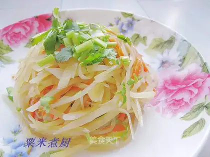 Stir shredded potatoes