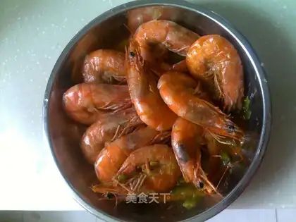 stir-fried prawns in oil