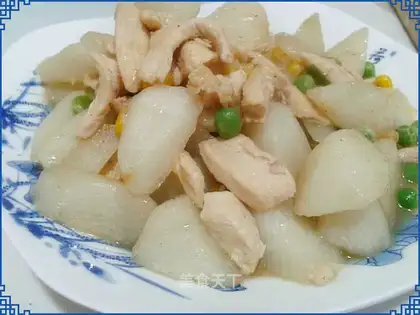 Fried chicken with yam
