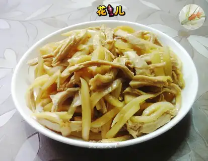 ♪ White hand torn chicken chest ♪