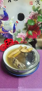 With a cow and a chicken soup