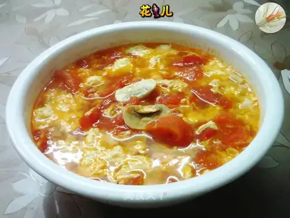 Mushroom eggflower tomato soup