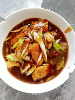 Roasted tofu onions