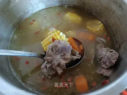 Dragonbone carrot corn soup