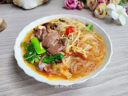 Duck blood fan soup